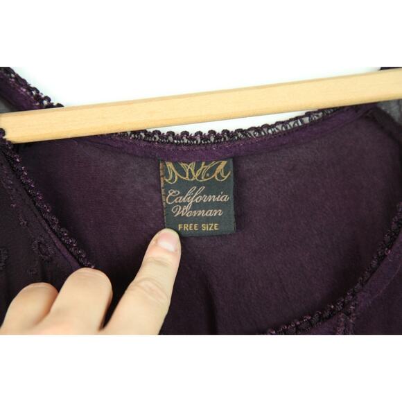 Vintage Tunic Dress Purple Fairy Beaded Festival Whimsigoth Boho Sequin Y2K - Picture 3 of 10